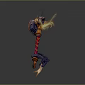 Flaming Fantasy Weapon Design With Purple Red Handle And Golden Chain Elements