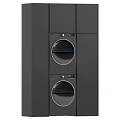 Modern Black Balcony Cabinet with Built in Washing Machine and Dryer Storage Design