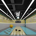 School Indoor Fitness Room Featuring Hanging Rings Yellow Exercise Ball And Colorful Floor Area