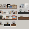 Modern Wall Mounted Shelving Unit With Multiple Layers For Books And Magazines 3d model