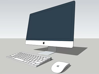 Sleek Apple iMac Desktop Setup With Monitor Keyboard And Wireless Mouse 3d model