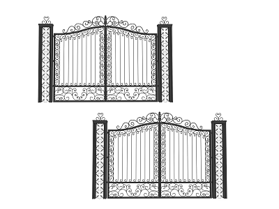 Hardware gate 3d model