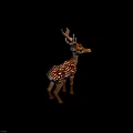 Small Decorative Brown Spotted Deer Figurine With Antlers And Blue Eyes