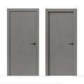 Grey Swing Doors With Geometric Line Patterns For Modern Interior Design