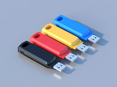 Colorful Portable Stylish USB Flash Drives as Practical Daily Life Essentials 3d model
