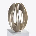 Abstract Sculpture Carving In Modern Style With Fluid Curves And Hollow Design