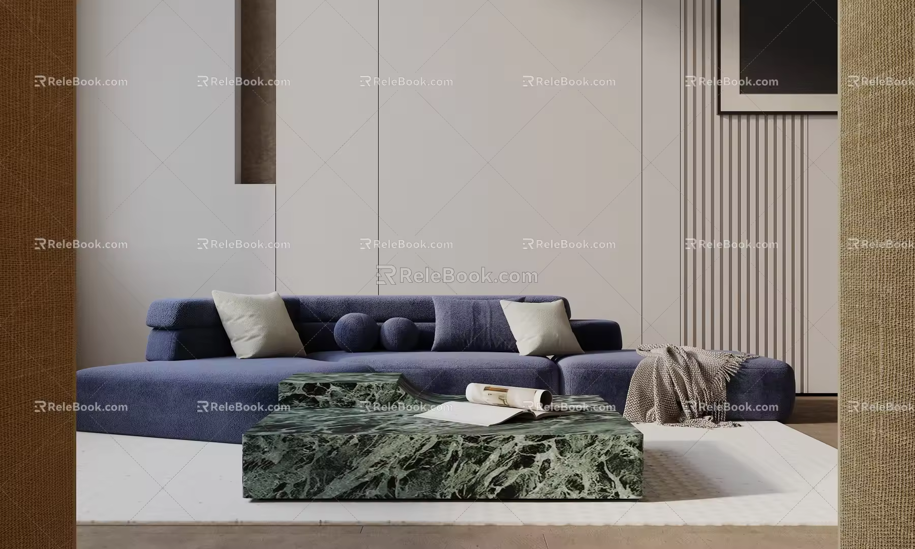 Three-seat sofa 3d model