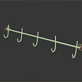 Modern Metal Wall Mounted Hooks With Multiple Hanging Prongs On Reflective Surface