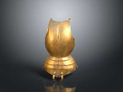 Ancient Golden Chest Plate With Detailed Ornate Design And Historical Metalwork 3d model