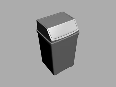 Public Facility Trash Can With Modern Sleek Design And Metal Material For Public Areas 3d model
