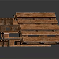 Stacked Wooden Pallets Made Of Natural Wood Material For Storage And Decorative Use