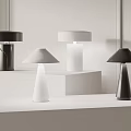 Cream wind table lamp 3d model