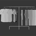 Circular White Clothes Hanger With Hanging White T-shirts On Reflective Surface