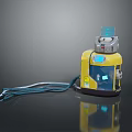 Yellow Device With Tilting Digital Screen Blue Hose And Control Panel