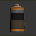Orange Black Kitchen Appliance With Brown Leather Strap And Modern Design