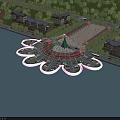 Aerial Planning of Waterfront Circular Illuminated Structure With Surrounding Buildings