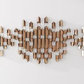 Modern Wall Decor Featuring Circular Geometric Patterns With Metal And Wooden Frames 3d model