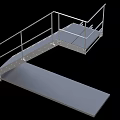 Metal Industrial Staircase Platform With Handrail For Industrial Work Area