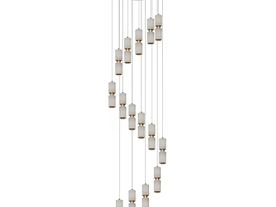 Modern Linear Chandelier With Multiple Suspended Cylindrical Light Fixtures for Modern Interior Spaces 3d model