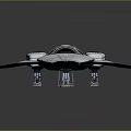 Futuristic Sci Fi Spaceship Model With Sleek White And Black Design And Cockpit
