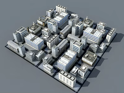 Aerial Planning of Urban Building Complex with Diverse Structures and Layout Design 3d model