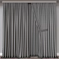 Elegant Light Filtering Curtains With Striped Fabric And Tie Back Design