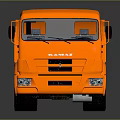 Yellow Dump Truck With Front Cab Open Cargo Bed And Detailed Exterior