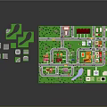 Miniature Terrain Model with Urban Layout Green Areas Buildings and Roads