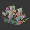 modern sailing ship ancient ship ancient warship large ancient ship ancient warship 3d model