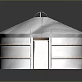 Traditional Yurt Model With White Dome Decorative Door And Rope Details