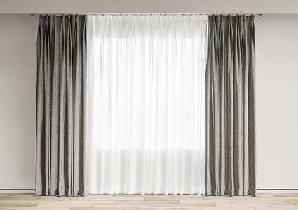 modern curtain fabric curtain gauze curtain fabric curtain 3d model