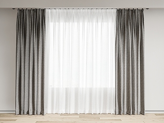 modern curtain fabric curtain gauze curtain fabric curtain 3d model