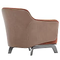 Modern Terracotta Velvet Armchair With Plush Seat Curved Armrests And Metal Legs