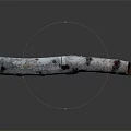 Natural Wood and Stone Log with White Red Spots and Detailed Textured Surface