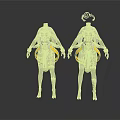 Futuristic Mechanical Humanoid Characters With Yellow Accents And Intricate Gear Design