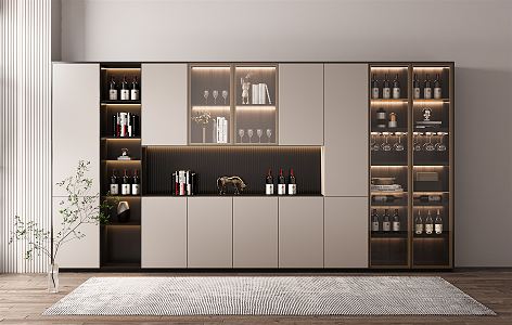 Light Luxury Wine Cabinet 3d model