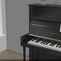Artistic Interior With Black Piano Wall Painting Sculpture Sheet Music And Art Decor