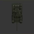 Modern Main Battle Tank 3D Rendered Green Military Vehicle With Turret Gun Barrel And Tracks