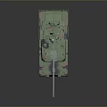 Military Tank With Camouflage Paint Long Cannon Barrel Armored Tracks And Top Antenna
