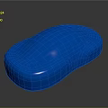 Blue Shiny Smooth Concept Car With Glossy Surface On Gray Gradient Background