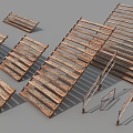 Iron Stairs Rust Stairs Iron Fence Rusty Fence Railing 3d model