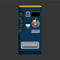 Commercial Blue And Yellow Vending Machine With Colorful Wheel Digital Screen Coin Slot Dispensing Compartment