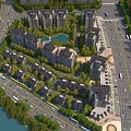 Modern High Rise Residential Buildings With Greenery Lake And Road Access