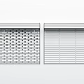 White Roller Shutters With Two Different Perforated Patterns And Designs 3d model