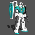 Intelligent Machine With Turquoise And White Mechanical Design Featuring 3D Rendered Arms And Equipment Structure