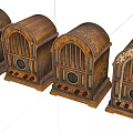 Vintage Wooden Radios With Carved Designs Multiple Retro Collectibles For Home Use