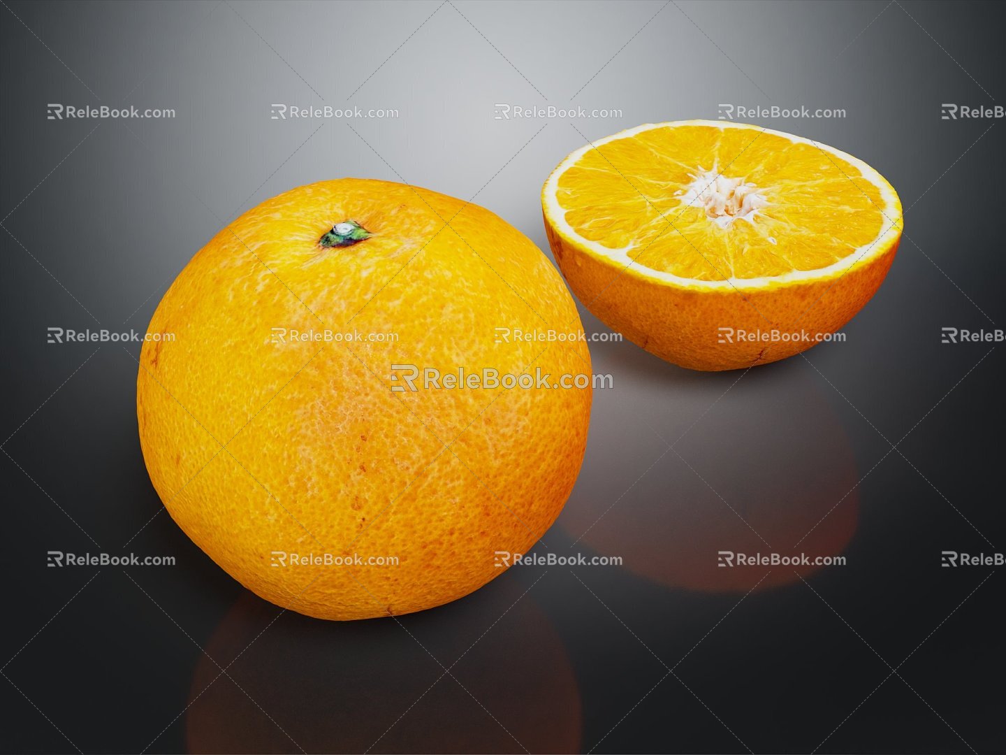 Modern Orange Orange Sliced Orange Fruit 3d model