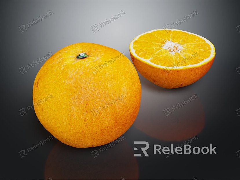 Modern Orange Orange Sliced Orange Fruit model