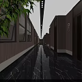 Modern Hotel Corridor With Elegant Lighting Green Plants And Marble Floor