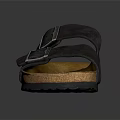 Comfortable Casual Dark Brown Sandals With Double Buckle Straps And Cork Footbed